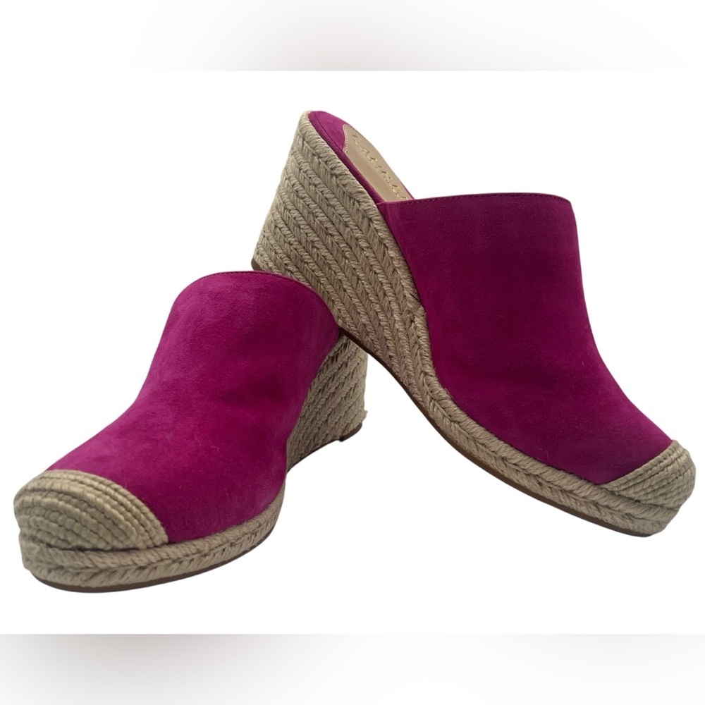 Women's Ralph Lauren Pennie Espadrille pink suede wedges size 7.5. NWOB